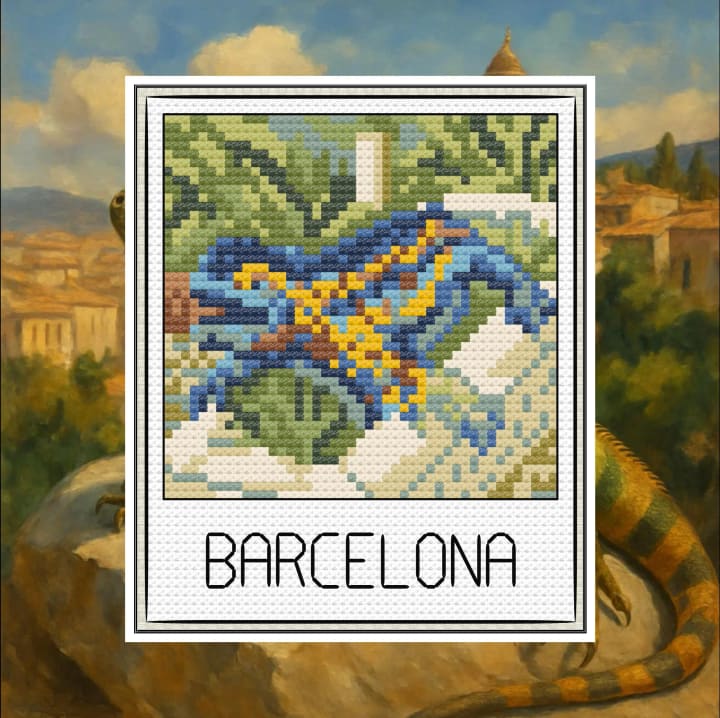 Barcelona (Iguana) – Travel Snapshot Collection cross-stitch pattern preview