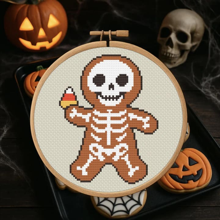 Bone-Appétit Skeleton – Skeleton Cookie – Halloween cross-stitch pattern preview