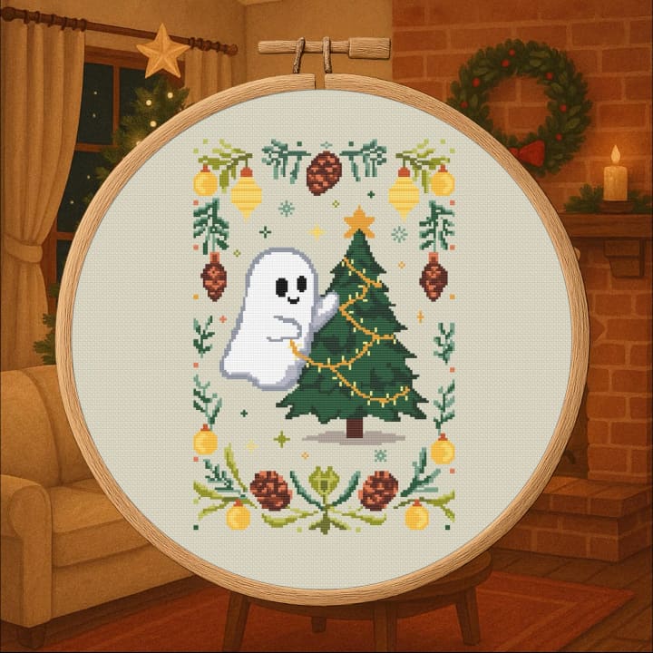 Boo‑tiful Christmas – Spooky Holiday cross-stitch pattern preview