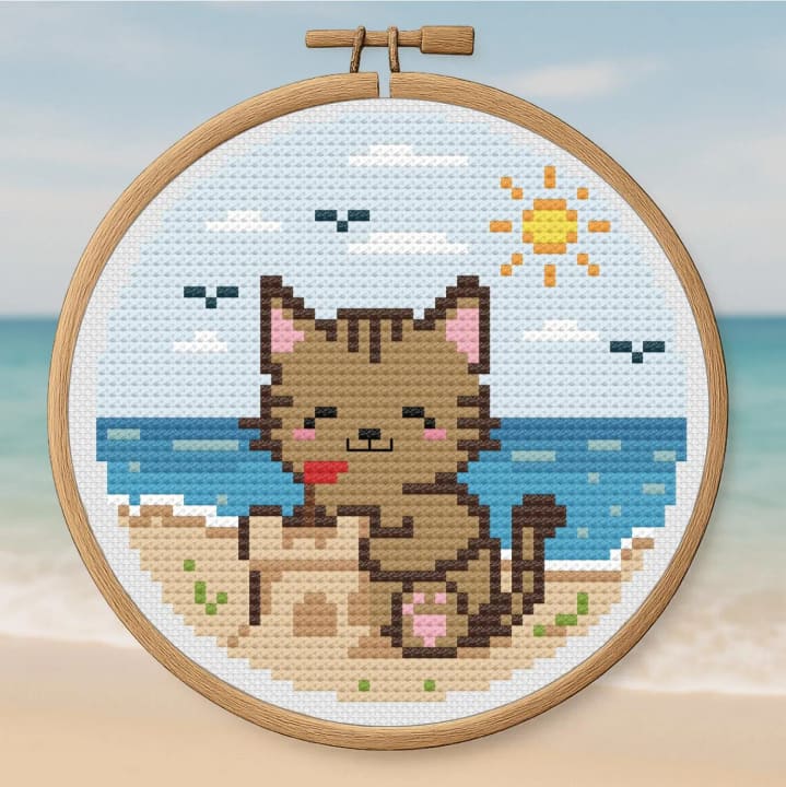 Catle Builders – Summer cross-stitch pattern preview