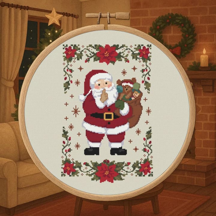 Christmas Santa – Holiday cross-stitch pattern preview