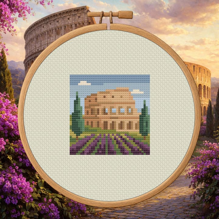 Colosseum – Rome, Italy – Italy Travel cross-stitch pattern preview