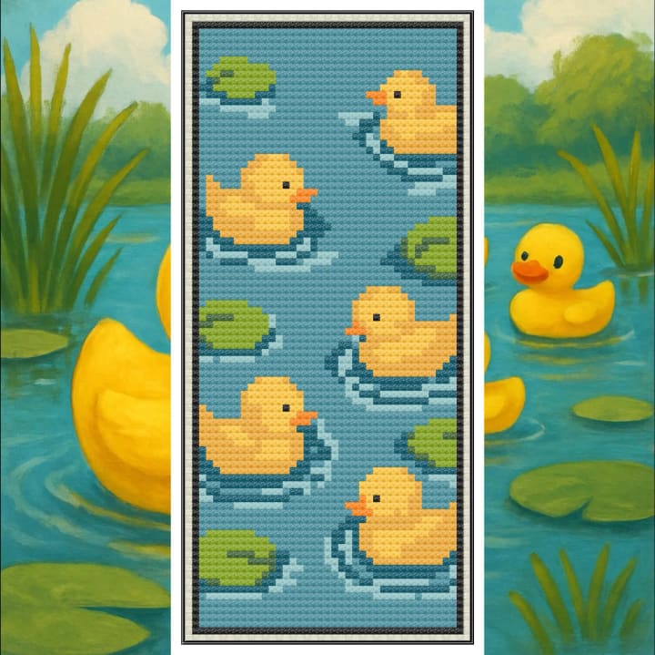 Duck Bookmark – Adorable Animal Design cross-stitch pattern preview