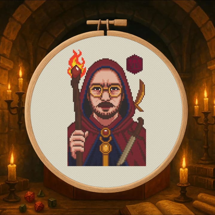 Dutch Dungeon Master – Fantasy cross-stitch pattern preview