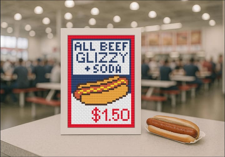 Food Court Special - Hot Dog cross-stitch pattern preview