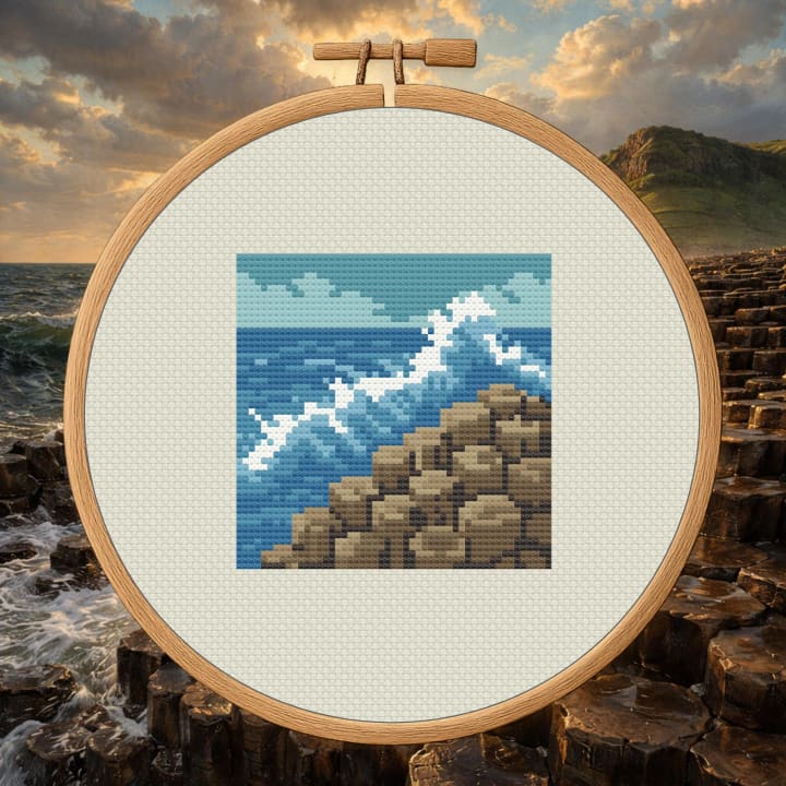 Giant’s Causeway – Northern Ireland Landscape cross-stitch pattern preview