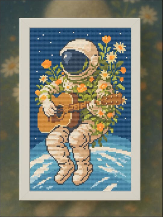 Groove Among the Stars – Space cross-stitch pattern preview