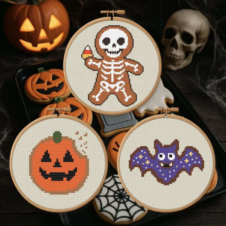 Halloween Cookie Bundle: Spooky Sweet Treats cross-stitch pattern preview