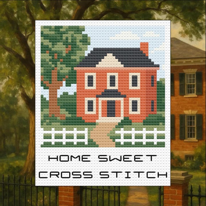 Home Sweet Home: Travel Snapshot Style House cross-stitch pattern preview