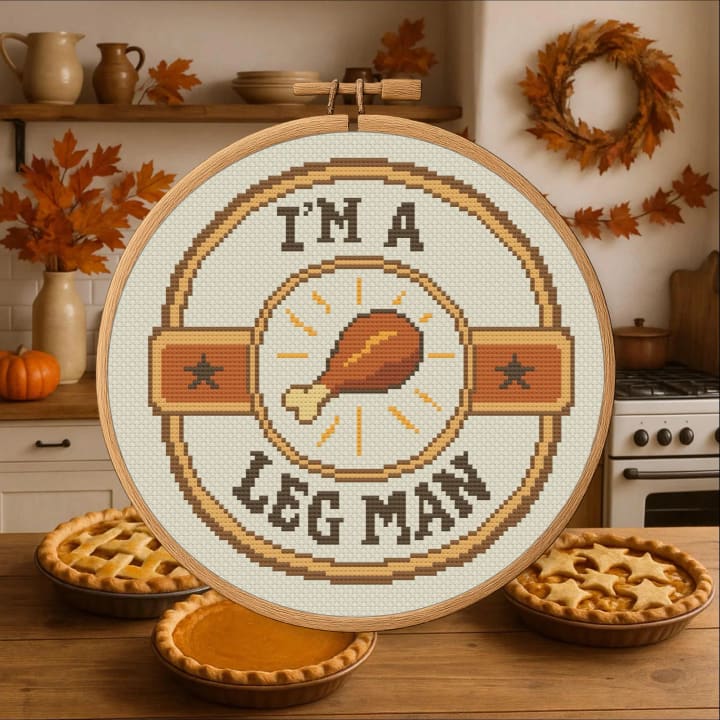 I'm a Leg Man - Funny Turkey Leg cross-stitch pattern preview