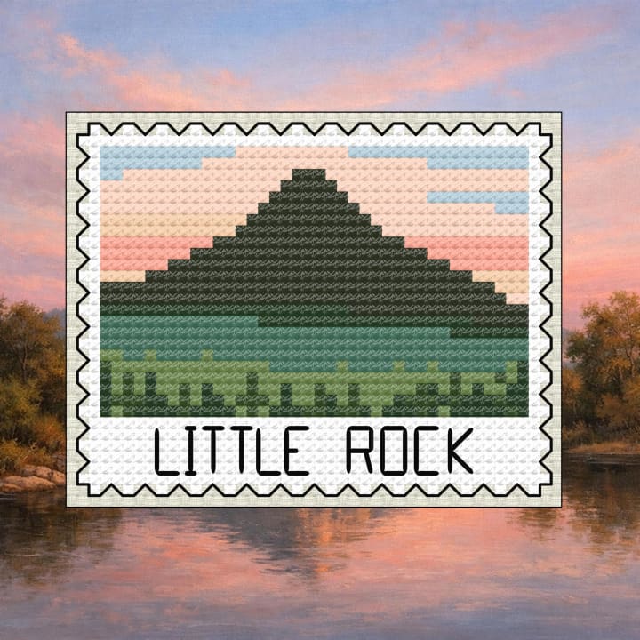 Little Rock Stamp - Arkansas cross-stitch pattern preview