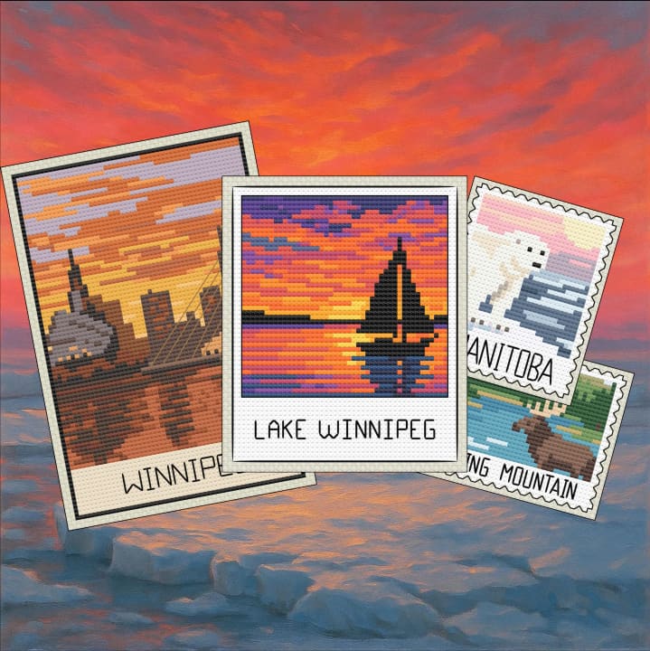 Manitoba Travel Bundle – Canada Landscapes cross-stitch pattern preview