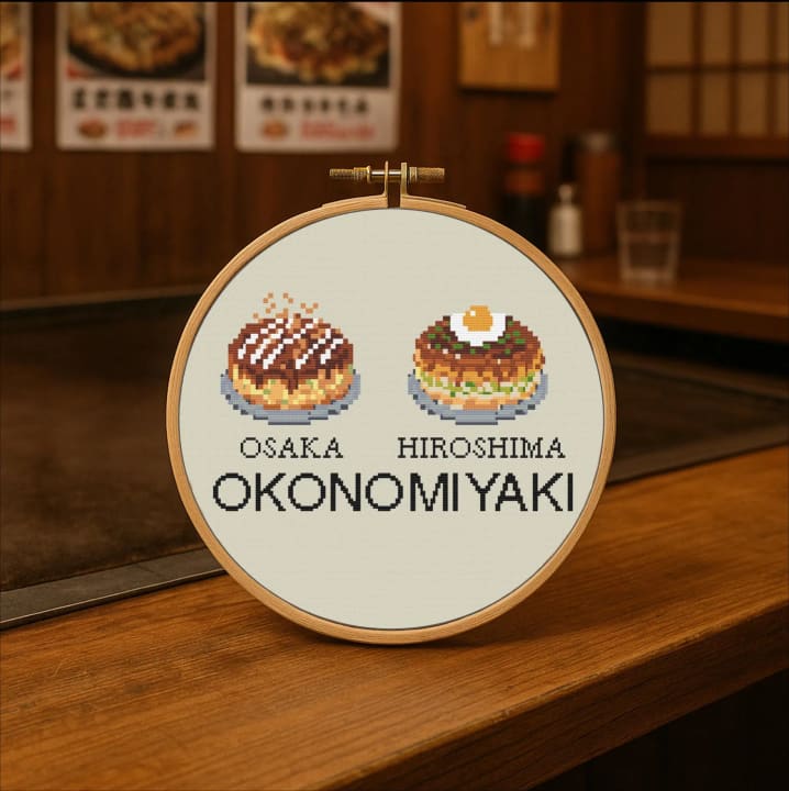 Okonomiyaki – Japan cross-stitch pattern preview