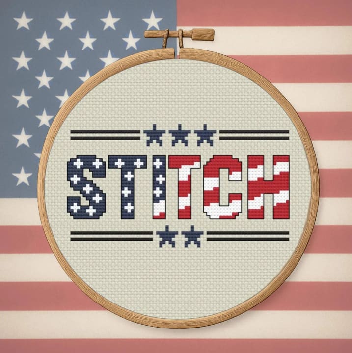 Patriotic STITCH: Americana Flag Design cross-stitch pattern preview