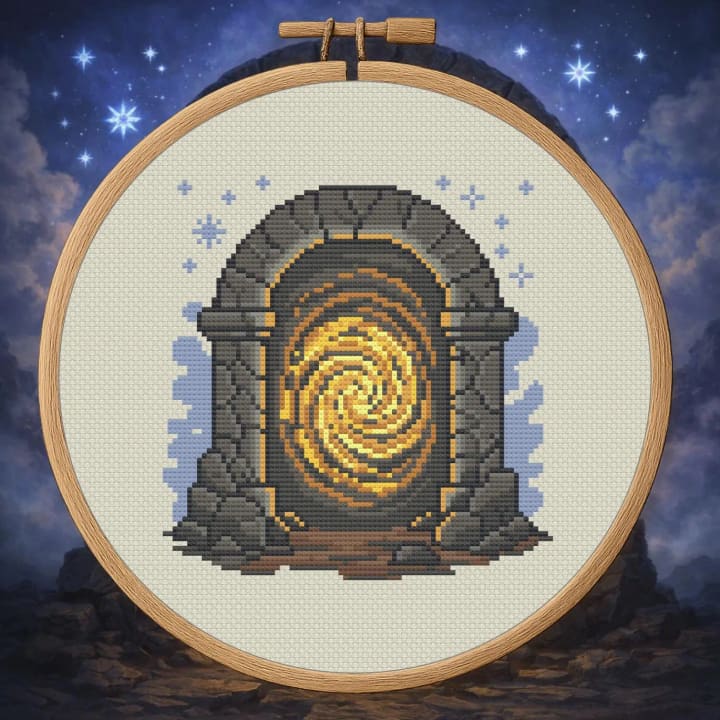 Portal of Light – Radiant Portal cross-stitch pattern preview