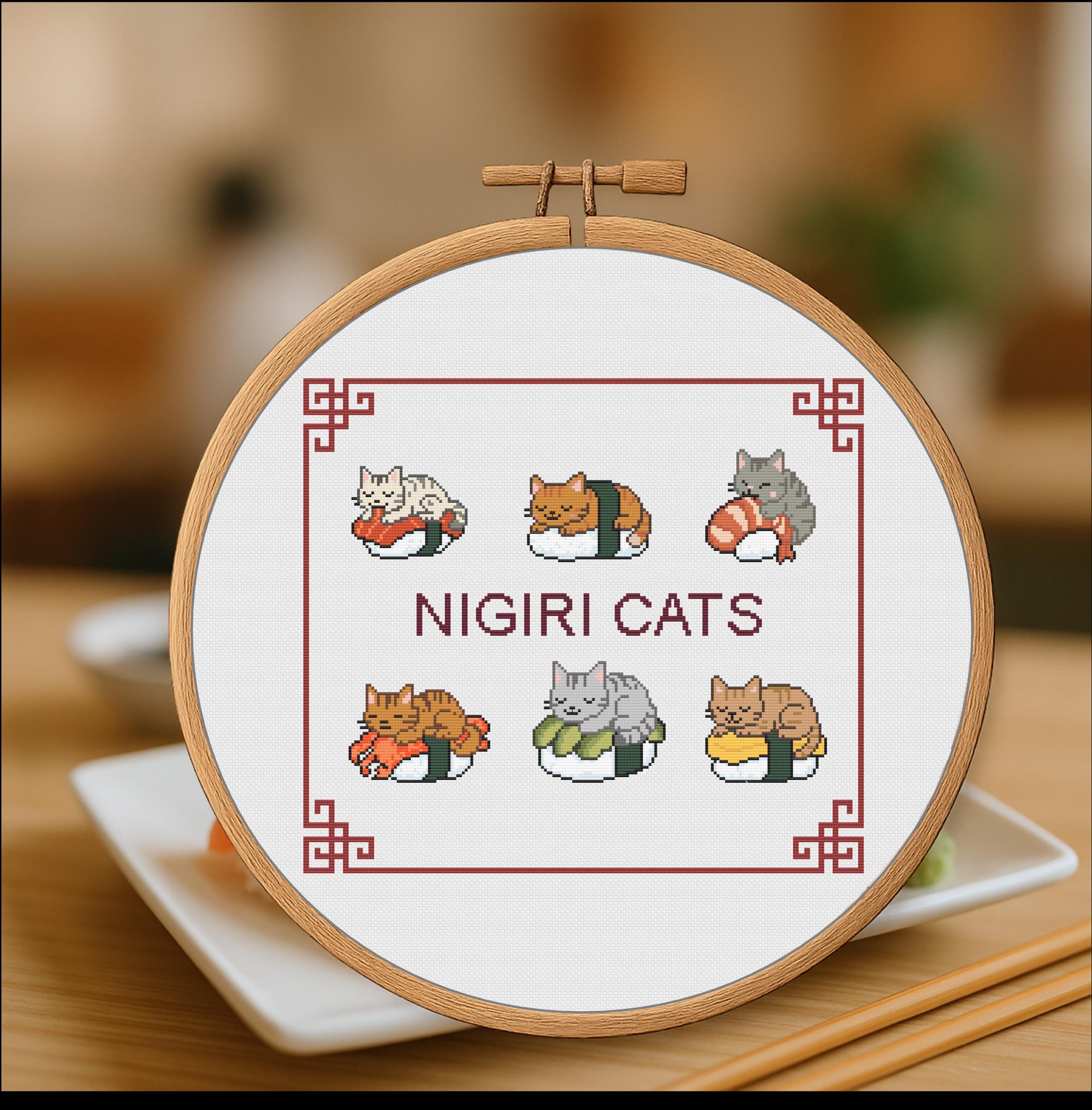 Sushi & Stitching Serenity – Japan cross-stitch pattern preview