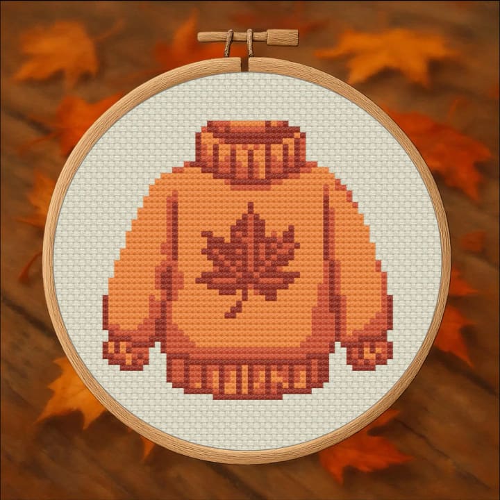 Sweater Weather – Autumn Sweater cross-stitch pattern preview