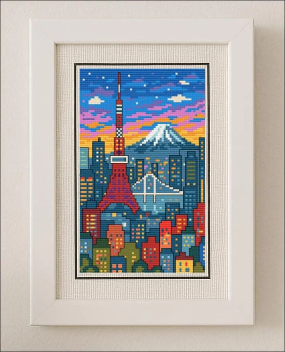 Tokyo Dreams in Thread – Urban cross-stitch pattern preview