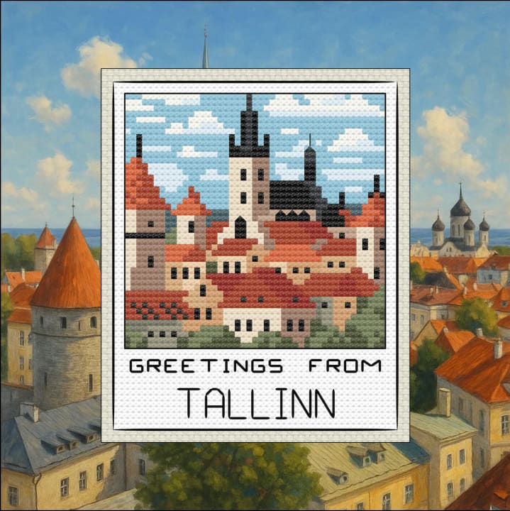 Travel Snapshot Collection – Tallinn cross-stitch pattern preview