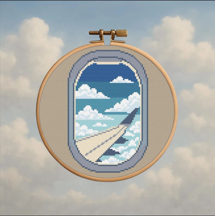 Wanderlust in Stitches – Travel cross-stitch pattern preview