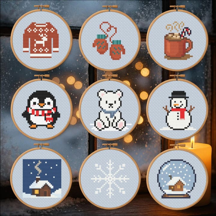 Winter Warmers Collection – 9s – Christmas Bundle cross-stitch pattern preview