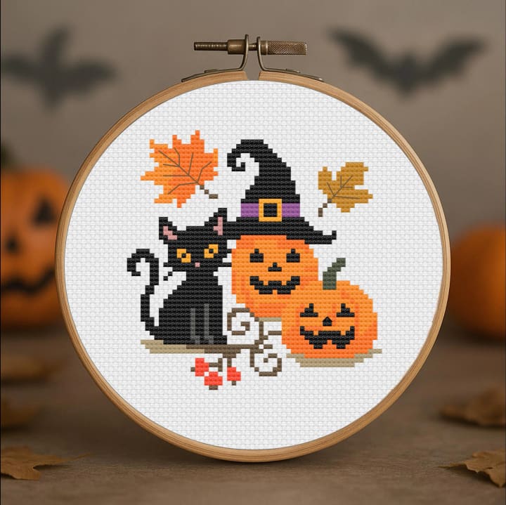 Witch Please! – Halloween cross-stitch pattern preview