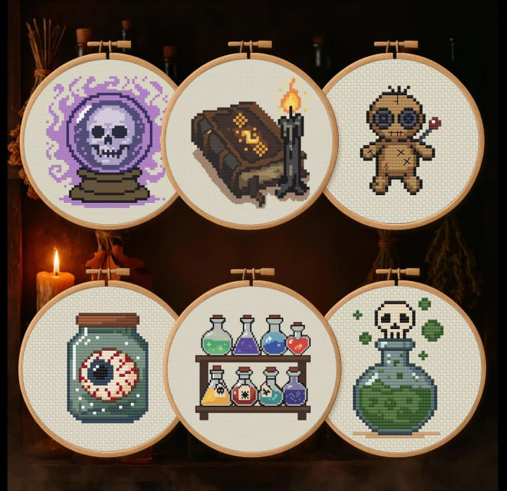 Witchcraft Mega Bundle: Warlock & Alchemist Designs cross-stitch pattern preview